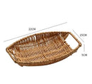 Axyaa Woven Tray Bread Dim Sum Dried Fruit Candy Snack Storage Basket