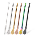 Axyaa Stainless Steel Reusable Drinking Straws Set for Cocktails
