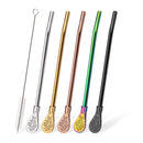 Axyaa Stainless Steel Reusable Drinking Straws Set for Cocktails