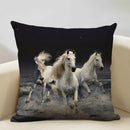 Axyaa Tropical Style Running Horses Pillowcase Home Decor Square Linen Animal Pillow Case
