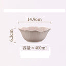 Axyaa Purple Floral Ceramic Plate Set Molecular Cuisine Tableware