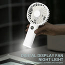 Axyaa Portable Night Light Fan: Mini LED Rechargeable USB Handheld Fan