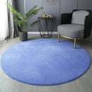 Axyaa Round Coral Velvet Carpet: Soft Living Room Rug for Kids Play & Coffee Table