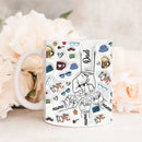 Axyaa Personalized Dad and Kids 3D Effect Mug Fist Bump Coffee Cup - Father's Day Gift