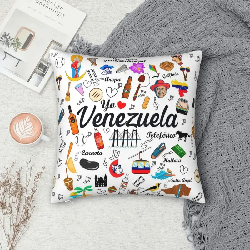 Venezuela Pride Print Pattern Sofa Cushion Cover by Axyaa