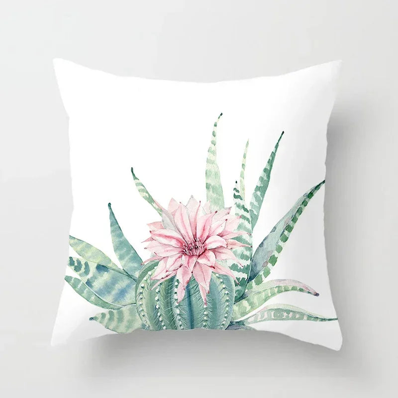 Axyaa Cactus Plants Pattern Cushion Cover Throw Pillow Decor Sofa Pillowcase