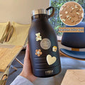 Axyaa Double Stainless Thermos Bottle with Straw: Portable Vacuum Flask for Travel & Fitness