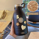 Axyaa Double Stainless Thermos Bottle With Straw - Portable Vacuum Flask for Outdoors