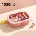Axyaa Large Capacity Bento Box with Soup Bowl, Spoon - Children's School, Picnic Lunch Container