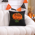Axyaa Halloween Embroidered Cotton Pillow Cover 45x45cm for Home Sofa Décor