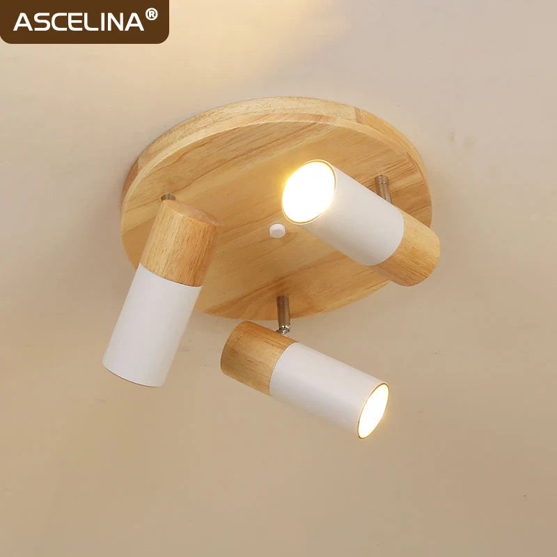 Axyaa Rotatable Wooden Ceiling Light with LED for Bedroom and Living Room