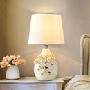 Retro Carved Ceramic Table Lamp Axyaa Princess Desk Night Light European Pastoral Decoration