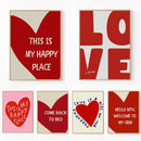 Axyaa Red Love Canvas Prints for Stylish Home Decor
