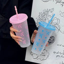 Axyaa Kawaii Bow Tumbler with Straw & Lid, BPA-Free Reusable Drinking Bottle