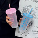 Axyaa Kawaii Bow Tumbler with Straw - BPA Free Portable Reusable Drinking Bottle