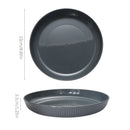 Axyaa Grey Striped Plastic Plate Set - Ideal for Table, Camping, and Desserts