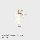 Axyaa Glass Bedside LED Wall Lamp Copper Gold Black Parlor Shop Hotel Light Fixtures
