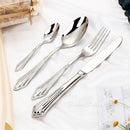 Axyaa Gold Plated Stainless Steel Cutlery Set - Knife Fork Spoon Flatware Mirror Dinnerware