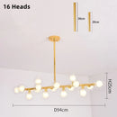 Axyaa Glass Ball LED Bubble Chandelier - Black Gold Pendant Lighting