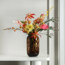 Axyaa Amber Leopard Glass Vase Hydroponic Flower Designer Ornament