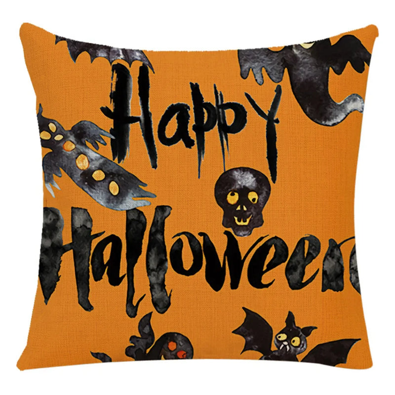 Axyaa Halloween Spider Pillowcase Black Castle Owl Thanksgiving Square Cushion Cover