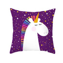 Axyaa Purple Unicorn Rainbow Sunrise Pillowcase for Home Decor