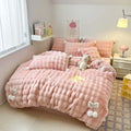 Axyaa Tuscan Faux Fur Fluffy Bedding Set Queen for Winter Skin-Friendly Warmth.
