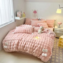 Axyaa Tuscan Faux Fur Fluffy Bedding Set Queen for Winter Skin-Friendly Warmth.