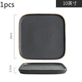 Axyaa Black Frosted Ceramic Steak Plates for Home & Commercial Use