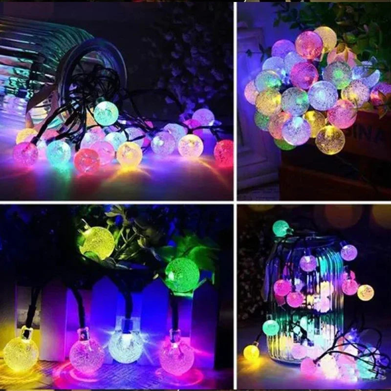 Axyaa Solar Crystal Fairy Lights: 8 Modes, Waterproof Outdoor Patio Decor