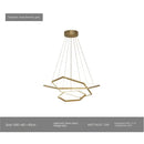 Axyaa Gold Hexagon LED Pendant Lights - Modern Luxury Chandelier for Living Room and Bedroom