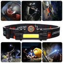 Axya Super Bright Headlamp: USB Rechargeable, Waterproof, Powerful COB+LED Headlight