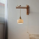 Axyaa LED Wall Light with White Ceramic Shade - Japan Style Stair & Bedside Lamp