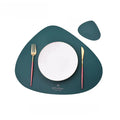 Axyaa Faux Leather Placemat Coaster Set Kitchen Accessories Place Mats