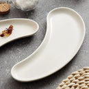 Axyaa White Porcelain Plate - Ceramic Sushi Dessert Snack Dim Sum Molecular Cuisine Plate
