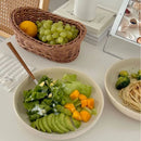 Axyaa Nordic Ceramic Ink Dot Bowl - Large Soup Salad Fruit Noodle Plate