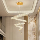 Axyaa Crystal Chandelier Stair Pendant Lamp Living Room Pendant Lights Interior Lighting