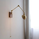 Axyaa Copper LED Wall Light with Pull Chain Switch, Nordic Modern Design