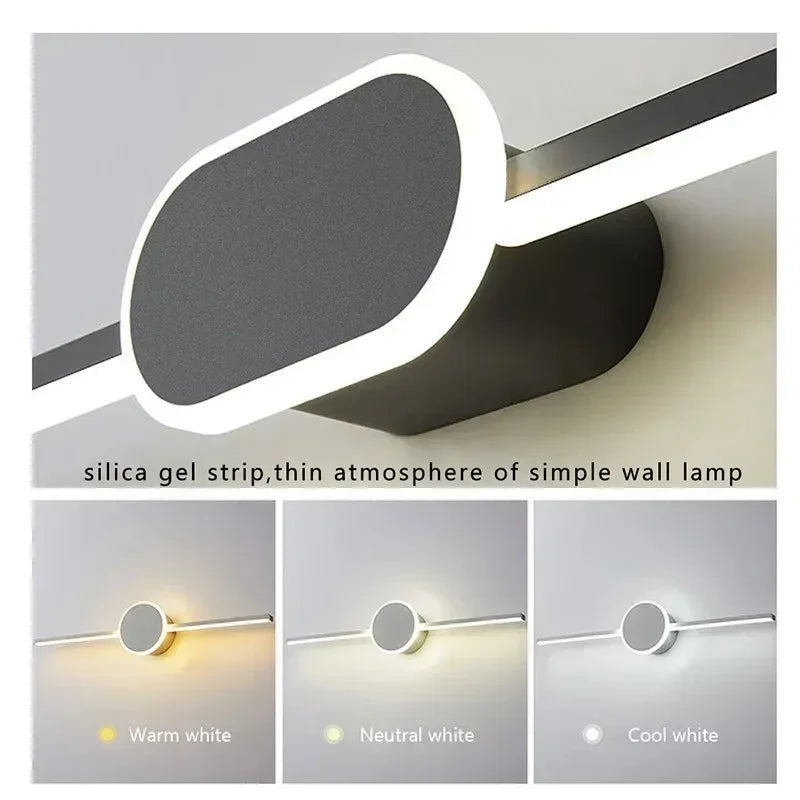 Axyaa 40/60/80CM LED Bathroom Mirror Wall Sconces, Living Room Indoor Fixture