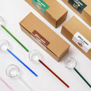 Axyaa Glass Spoon with Colored Heat-Resistant Handle for Home