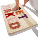 Axyaa Colorful Shaggy Bathroom Mat Rug White Pink Black Non-Slip Luxury Carpet