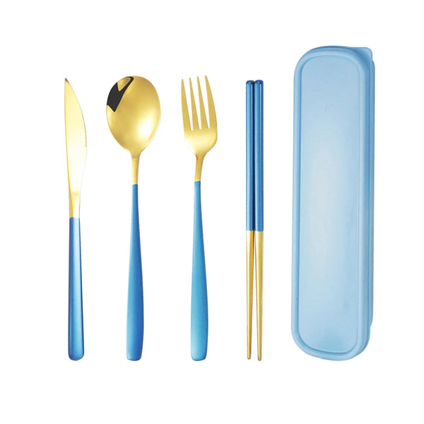 Axyaa Stainless Steel Tableware Set for Students on the Go