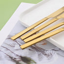 Axyaa 32-Piece Gold Stainless Steel Cutlery Set - Western Kitchen Flatware