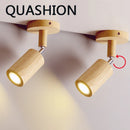 Axyaa LED Wood Ceiling Spotlight Adjustable Wall Lamp for Home Decor