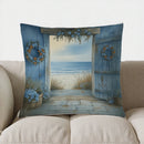 Seaside Cabin Otter & Sailboat Pillow Cover by Axyaa for Sofa, Bedroom, Car