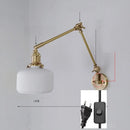 Axyaa Ceramic Copper LED Wall Lamp with Adjustable Long Arm Swing