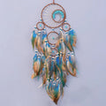 Axyaa Five-ring Tree of Life Dream Catcher with Natural Feathers