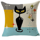 Axyaa Linen Cat Pillowcase 45x45 - Home Decor Cover for Sofa Bed