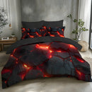 Axyaa Fantasy Red Glow 3D Printed Duvet Cover Set with Soft Brushed Bedding