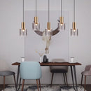 Axyaa Luxury Nordic Pendant Light for Dining Kitchen Living Room, Modern Glass Hanging Lamp